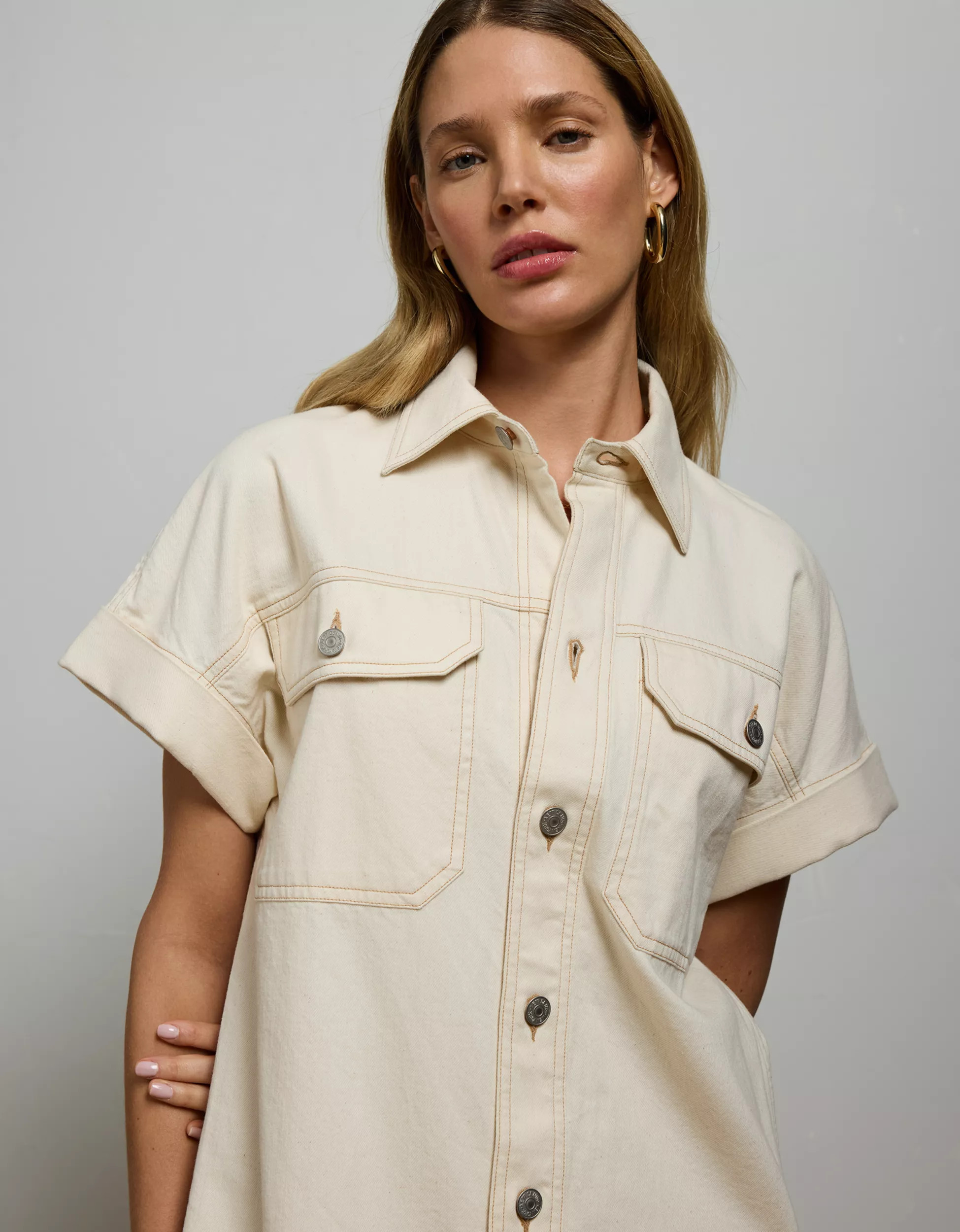 AE77 Premium Denim Shirt Dress | American Eagle Outfitters (US & CA)