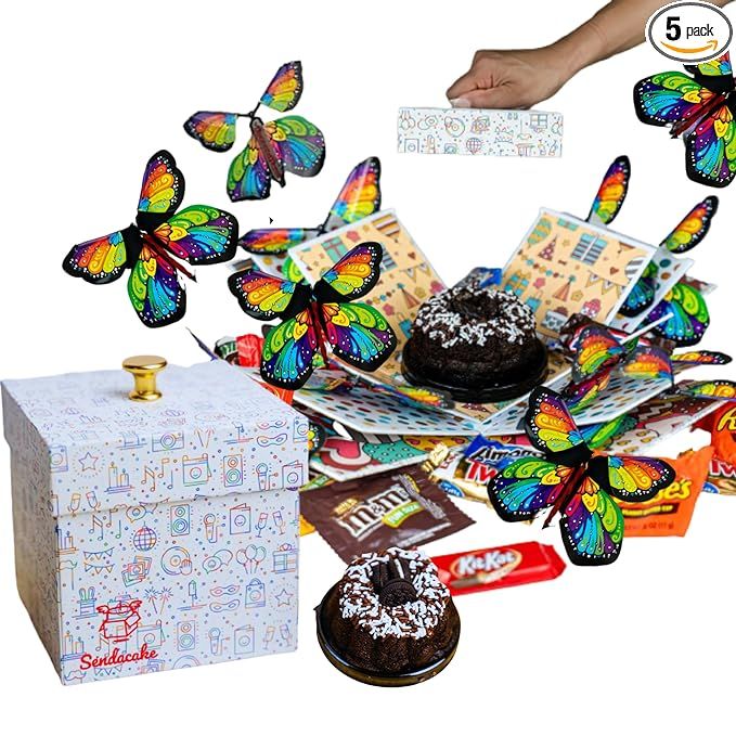 Send a Cake Explosion Box Gift with Flying Butterfly Surprise & Candy - Birthday, Holiday, Specia... | Amazon (US)