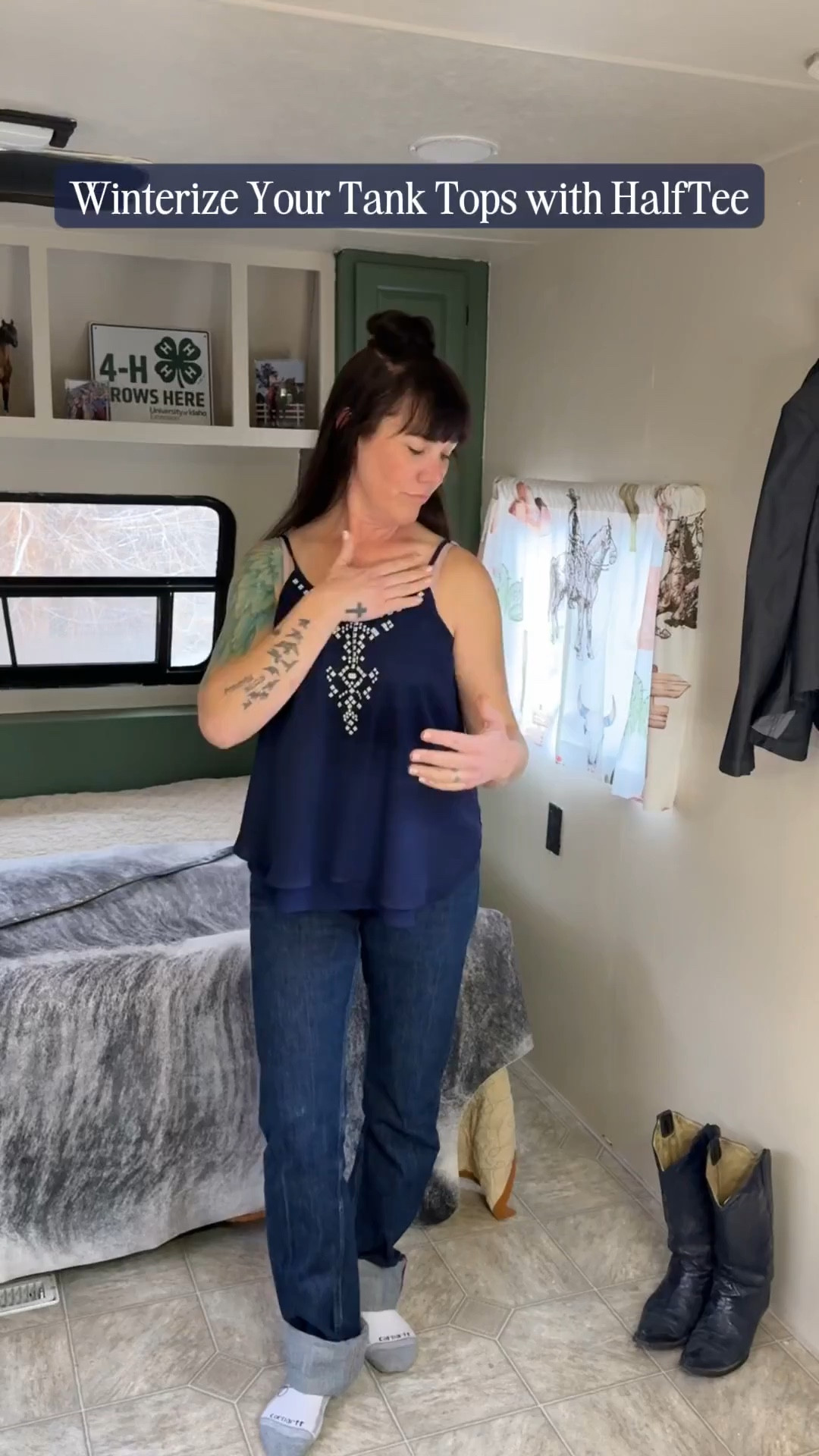 Tank top season doesn’t have to end when the temperature drops!  I’ve got a secret weapon: @halftee.  This layering piece lets me keep rocking my favorite outfits year-round while staying warm AND modest. Perfect for winter layering without the bulk—because who wants that? ✨ #WinterStyle #LayeringMadeEasy #HalfTee #ModestFashion #howIHalfTee #WhyIhalfTee #WhereIHalfTee 

 

#LTKSeasonal