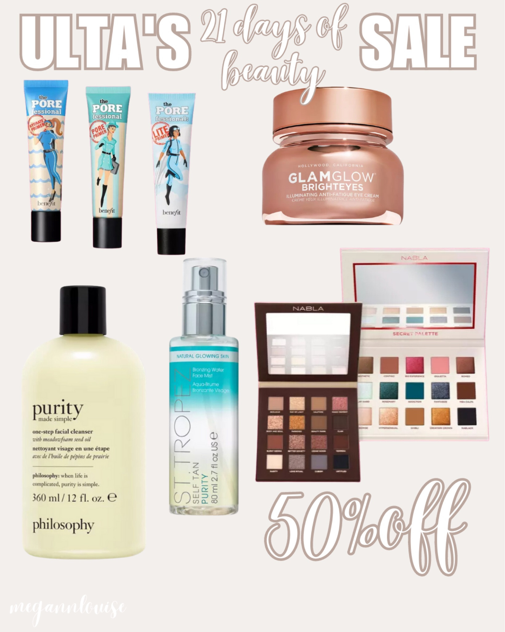 Ulta’s 21 days of beauty sale products for 3/30! Benefit POREfessional primers are the holy grail I swear! 



#LTKsalealert #LTKbeauty #LTKunder50