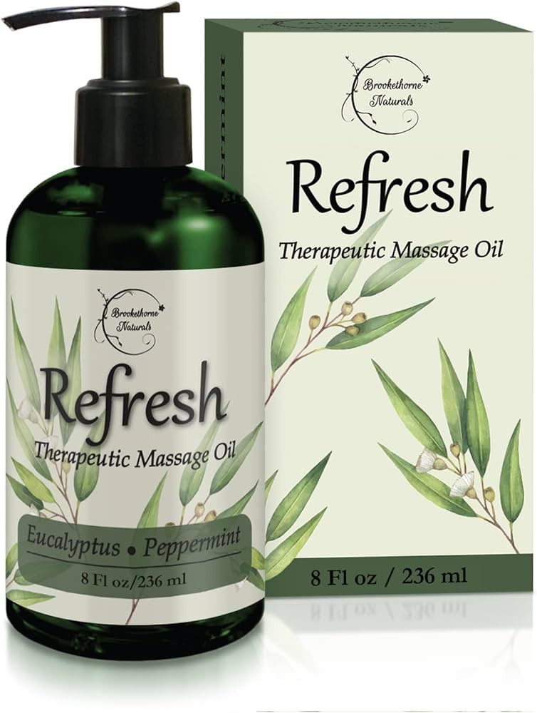 Refresh Massage Oil with Eucalyptus & Peppermint Essential Oils - Great for Massage Therapy. All ... | Amazon (US)