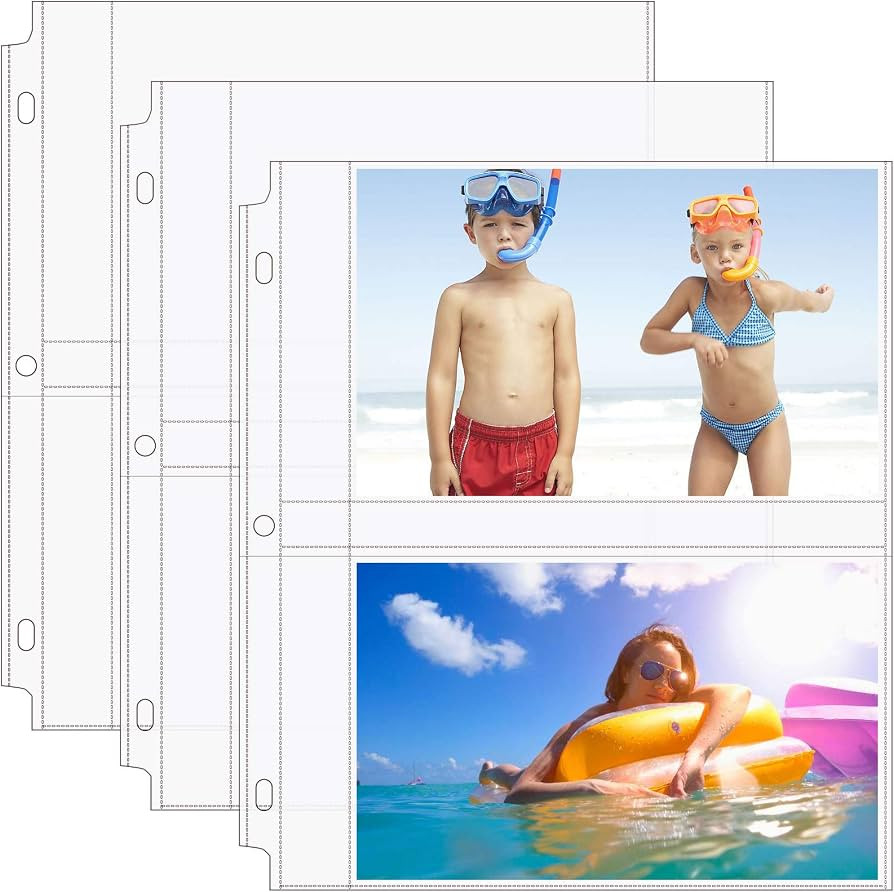 MaxGear 30 Pack 5x7 Photo Sleeves for 3 Ring Binder (120 Pictures),2 Pocket | Amazon (US)