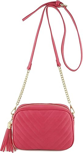 Simple Shoulder Crossbody Bag With Metal Chain Strap And Tassel Top Zipper | Amazon (US)
