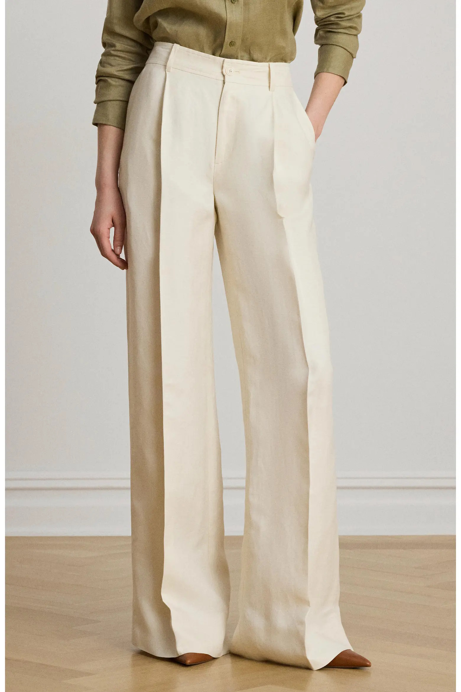 High Waist Wide Leg Linen Blend Pants (Women) | Nordstrom | Nordstrom