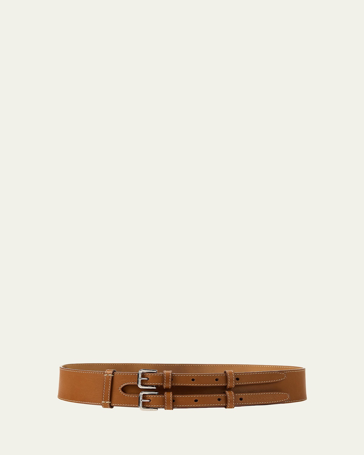 Double-Buckle Calfskin Waist Belt | Bergdorf Goodman