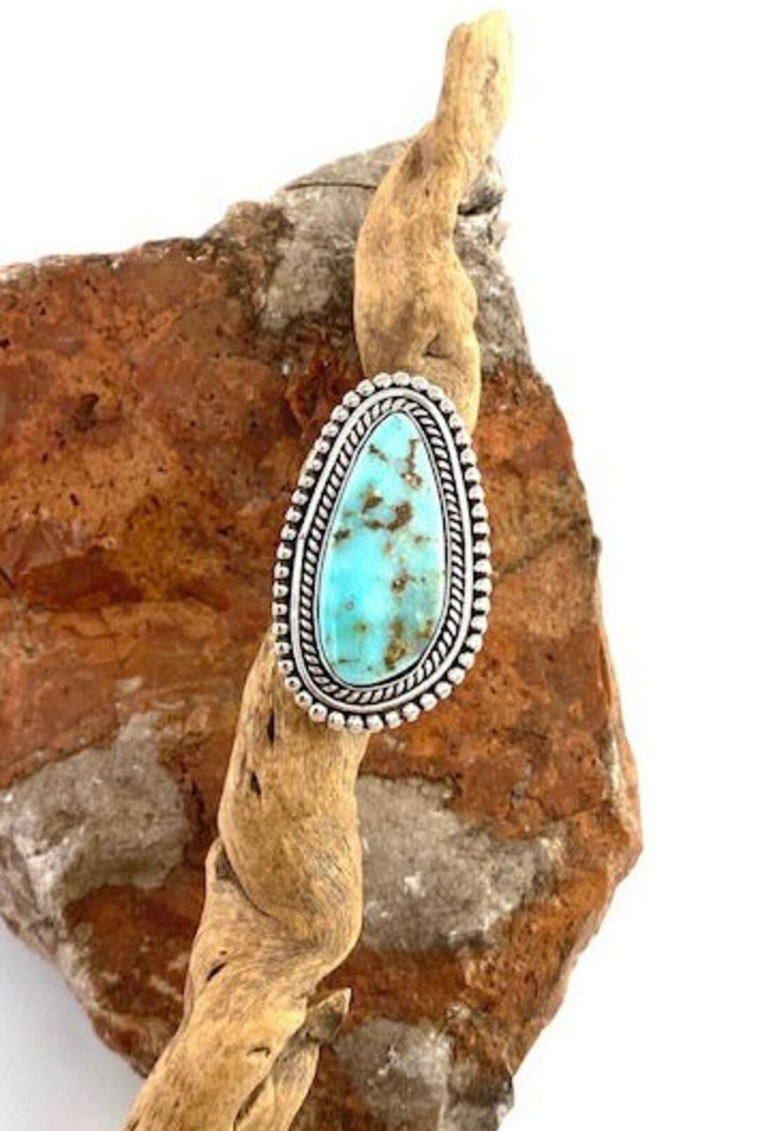 Dry Creek white Sacred Buffalo Triple Trimmed Turquoise Statement Ring Size 7 - Etsy | Etsy (US)