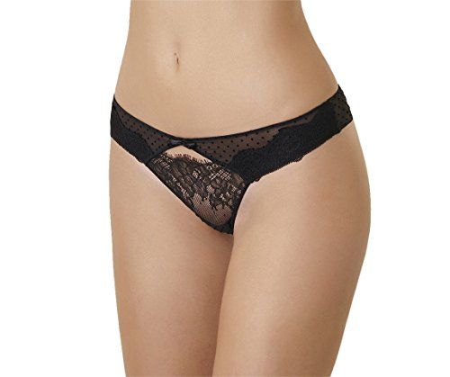 Passionata (a Chantelle brand) Blossom Thong, L, Black | Amazon (US)