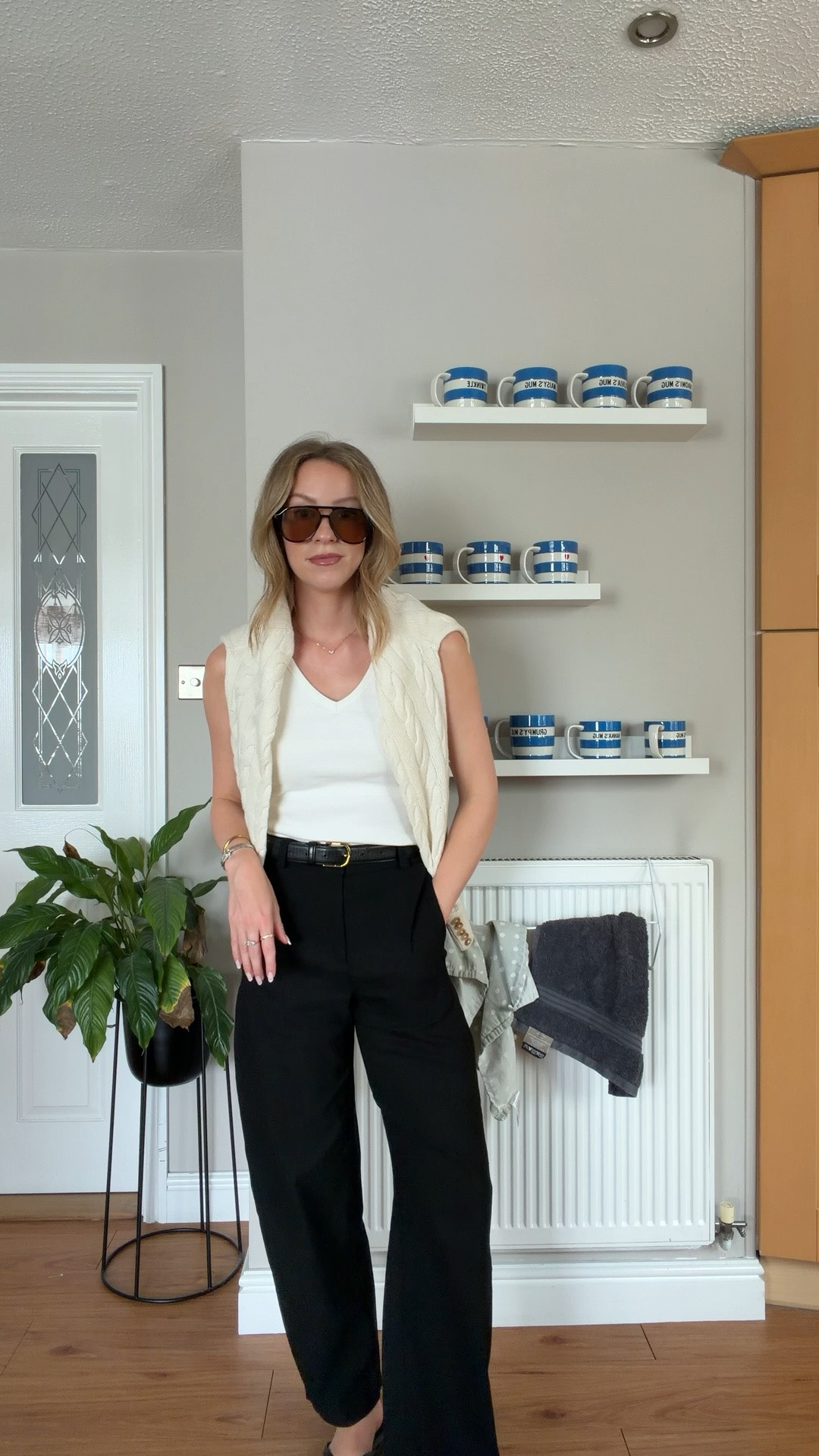 Summer outfit, tank top, tailored trousers, Archie’s flip flops, le specs, Holland cooper

#LTKuk #LTKsummer #LTKstyletip
