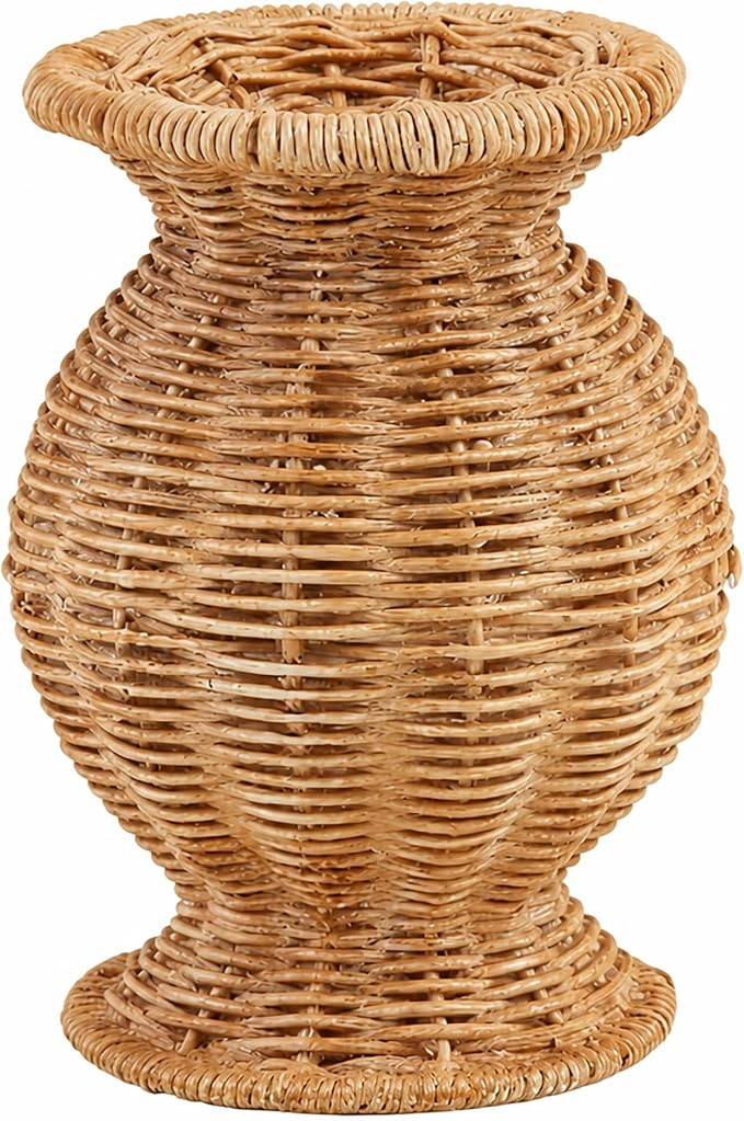Mud Pie Wide Resin Basket Weave Vase; 6 1/2" x 4 1/4" Dia | Amazon (US)