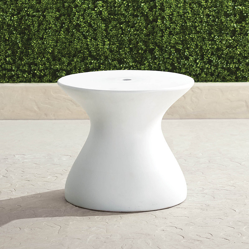 Soleil Umbrella Table - White - Outdoor Furniture - Frontgate | Frontgate