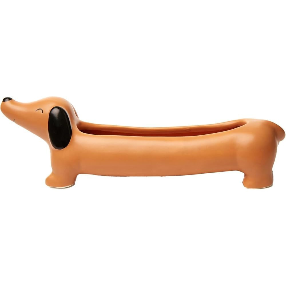 Kikkerland Daisy The Dachshund Porcelain Dog Planter – Small Pot for Flowers, Succulents, Plant... | Amazon (US)