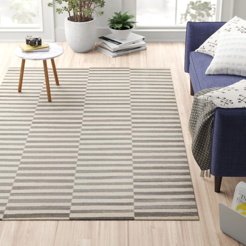 Kyree Geometric Warm Gray/Ivory Area Rug | Wayfair North America