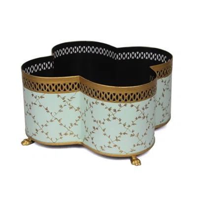 PALE BLUE TRELLIS QUATREFOIL PLANTER | Wayfair North America