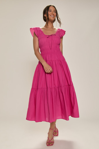 Jasmine Flutter Sleeve Maxi Dress | Francesca's