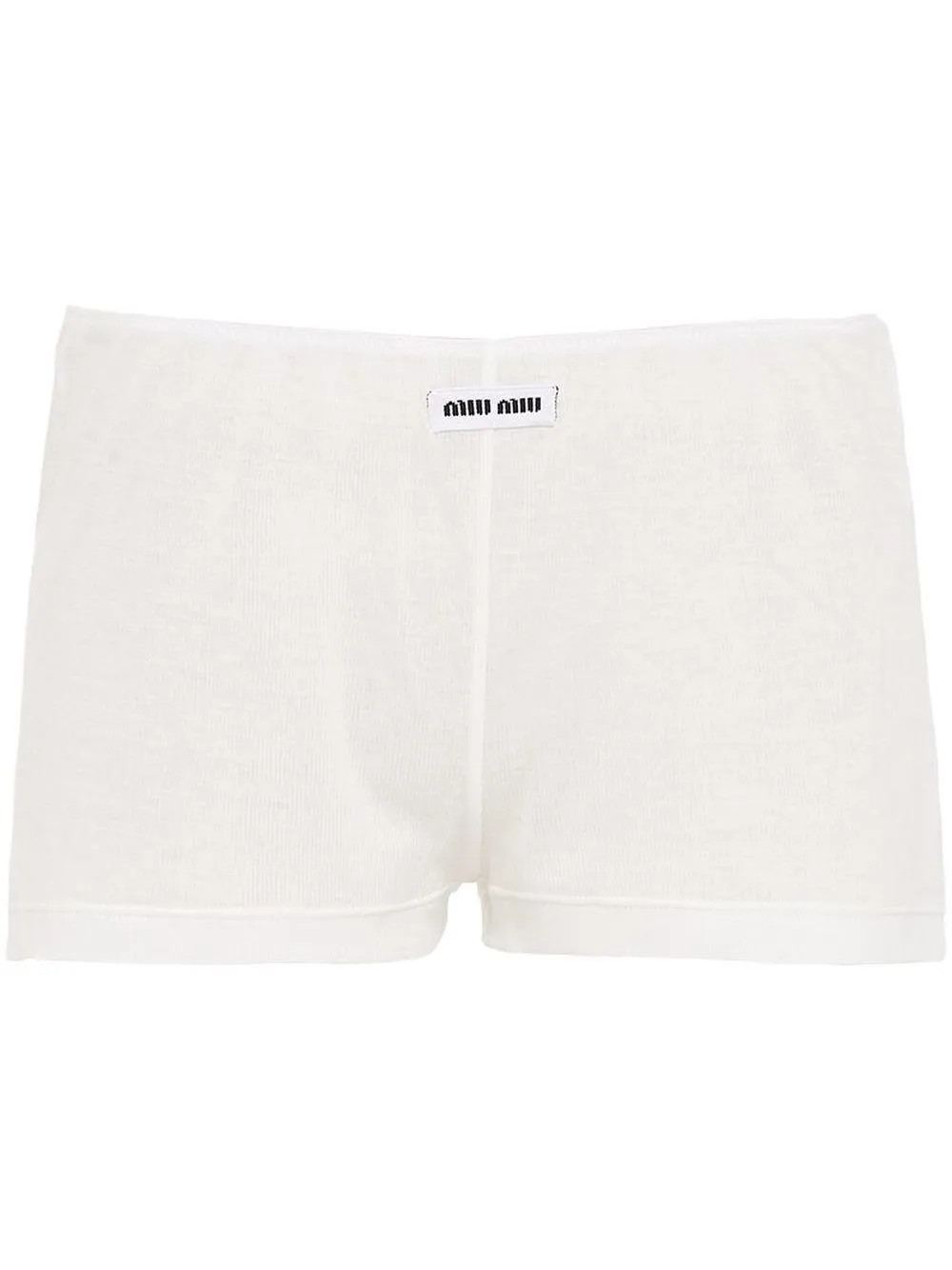 Miu Miu Ribbed Knit Boxer Shorts | White | FARFETCH AU | Farfetch Global