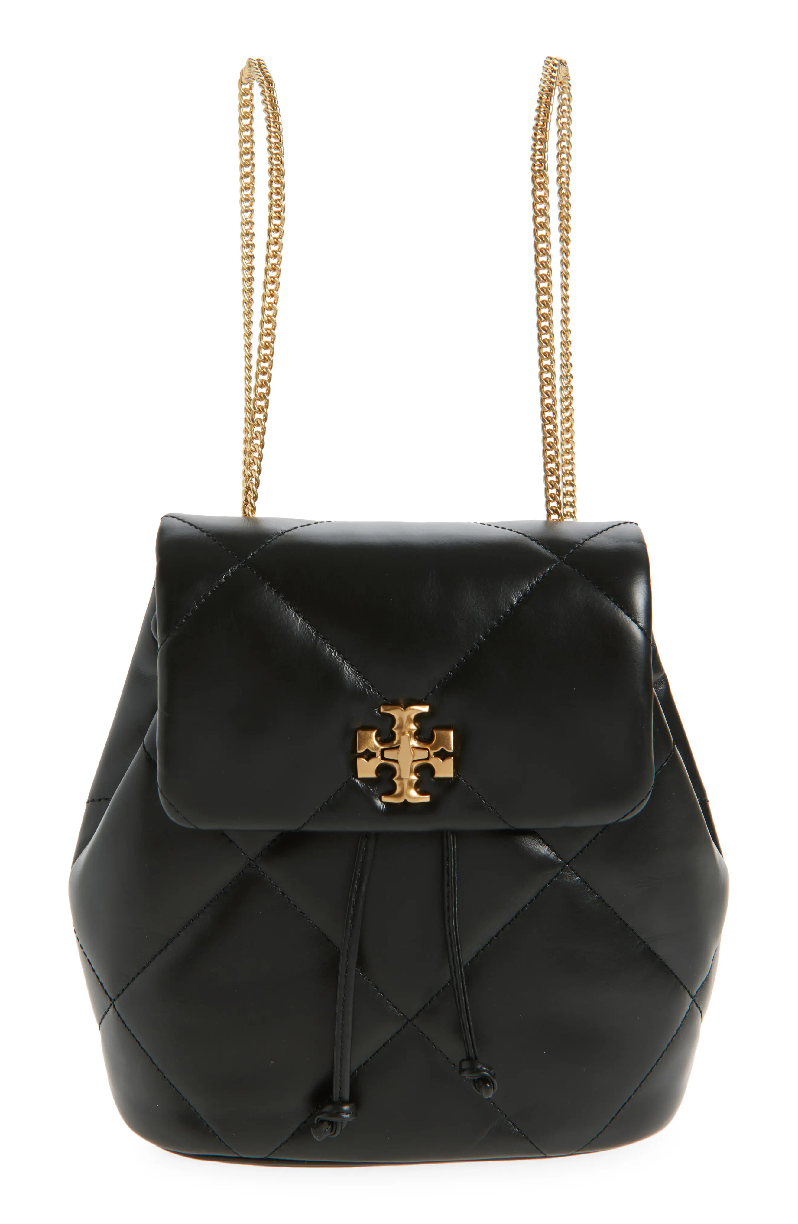 Tory Burch Small Kira Diamond Quilted Leather Backpack in Black at Nordstrom | Nordstrom