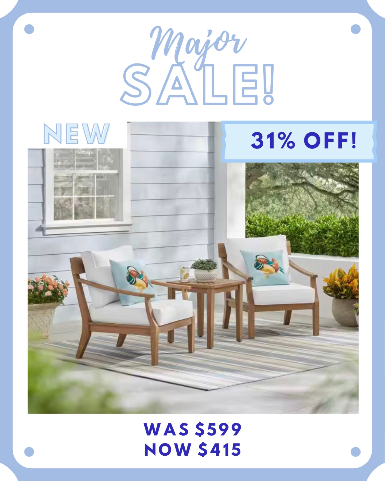 And you can snag these new matching outdoor conversation chairs for over 30% OFF!! They look like Ballard Designs But for way less!! Plus they also look super comfy! 

#LTKSeasonal #LTKsalealert #LTKhome
