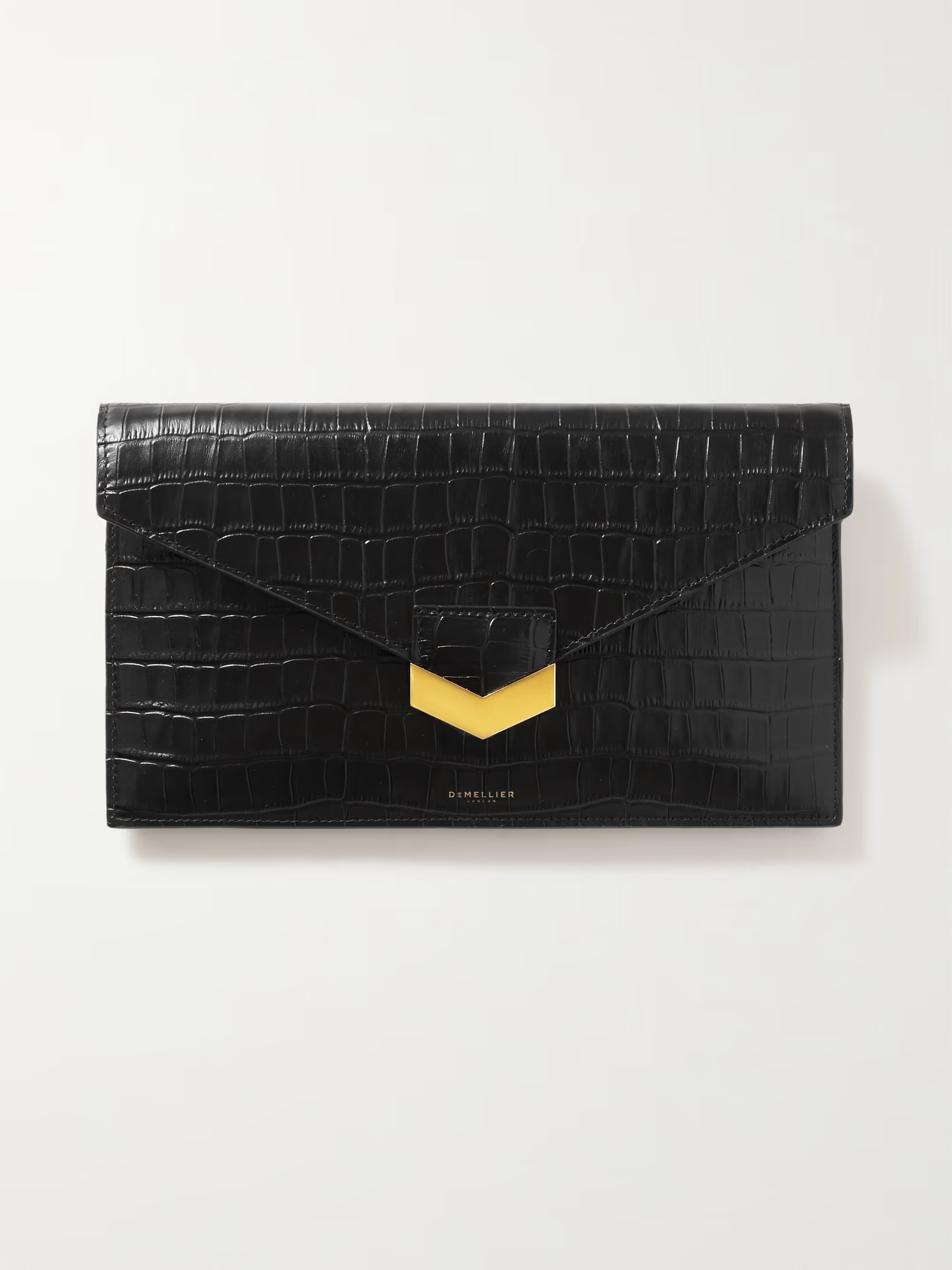 + NET SUSTAIN London croc-effect leather clutch | NET-A-PORTER (US)