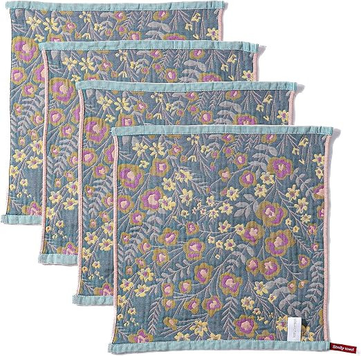Set of 4 Cotton Floral Kitchen Towels for Drying Dishes Decor | 100% Organic Cotton Reversible Fl... | Amazon (US)
