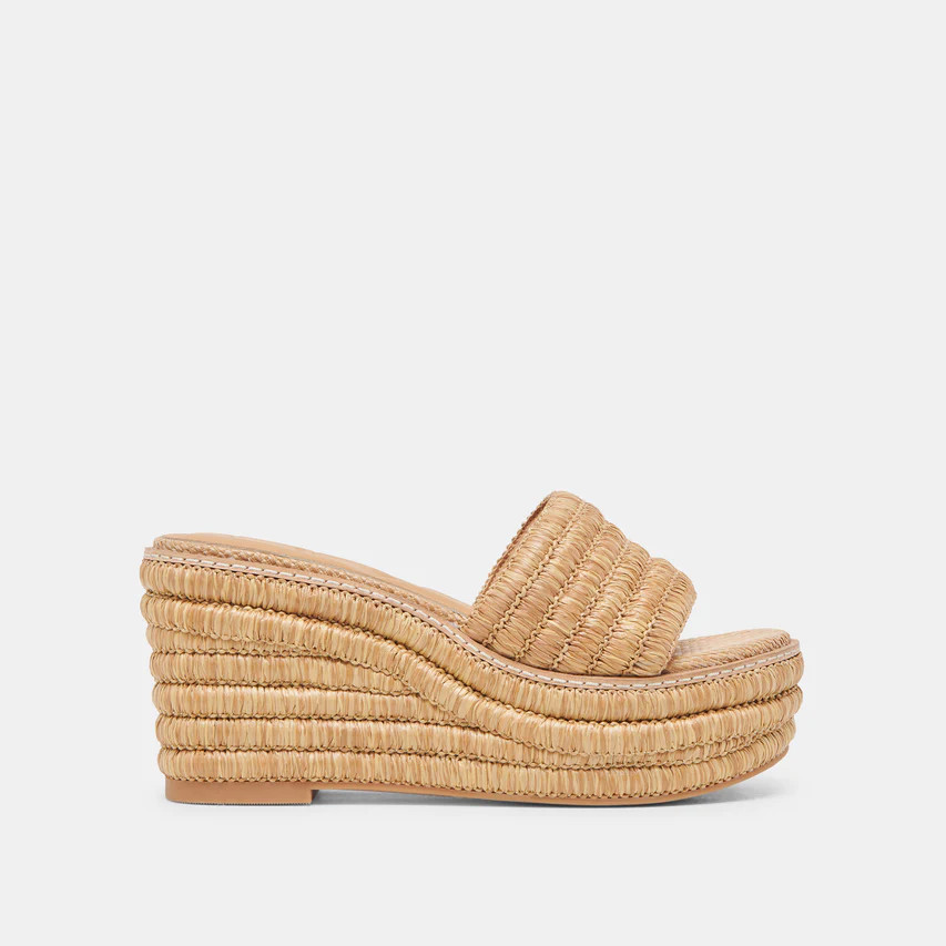 THRONE WEDGES LT NATURAL RAFFIA | DolceVita.com