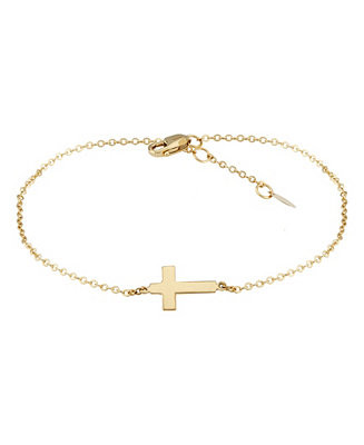 Adjustable Cross Bracelet Set in 14k Gold | Macy's
