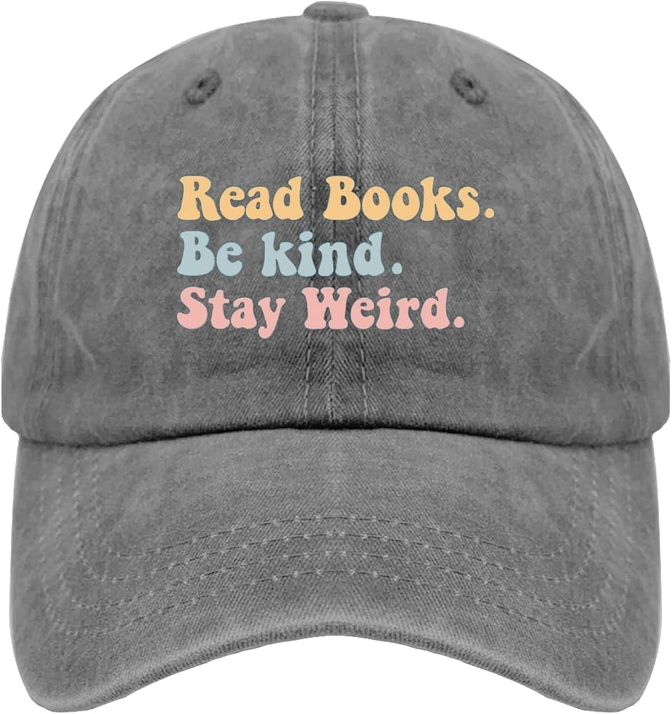 Book Lover Cap Read Books Be Kind Stay Weird Baseball Cap for Women Funny Denim Dad Hats Adjustab... | Amazon (US)
