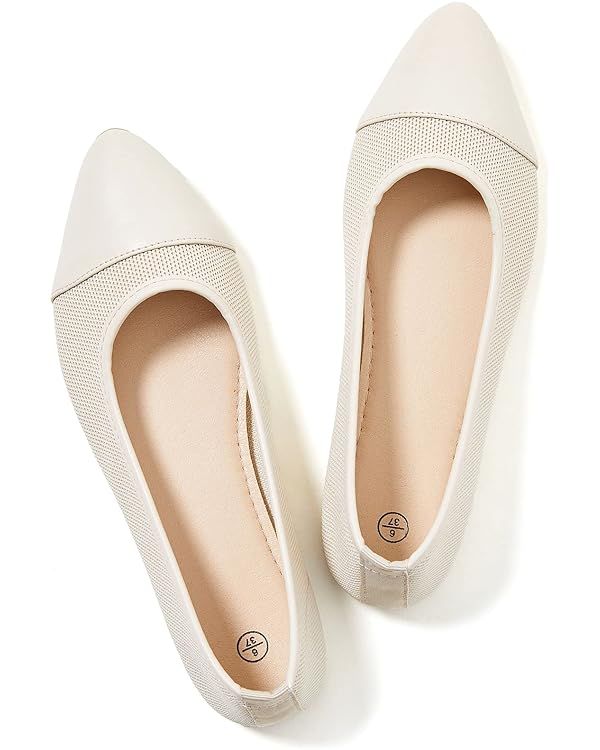 POVOGER Women's Pointed Toe Flats Womens Dressy Ballet Flats Foldable Low Heel Dress Shoes Comfor... | Amazon (US)