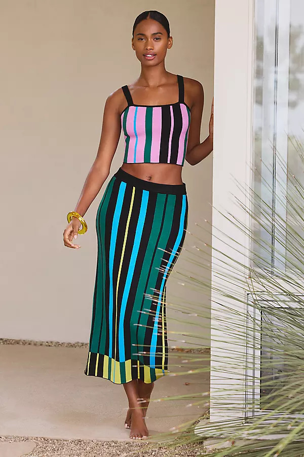 Fitted Knit Midi Skirt | Anthropologie (US)
