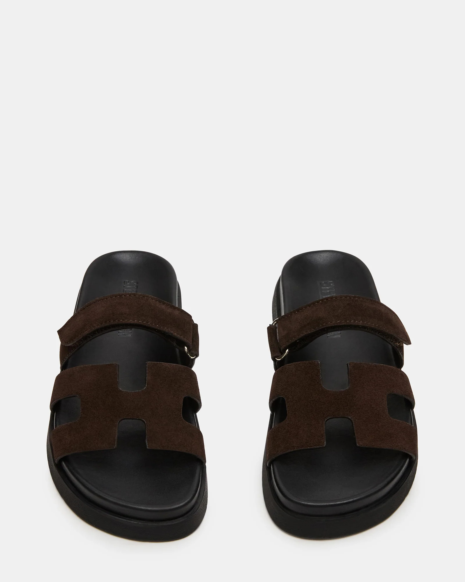 MAYVEN Chocolate Brown Suede Flatform Slide Women's Sandal | Steve Madden (US)