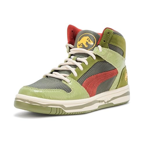 PUMA Men's Rebound Layup Mid Jurassic World Shoes Sneaker, Green Moss-Mars Red-Yellow Sizzle AH25, 10 | Amazon (US)