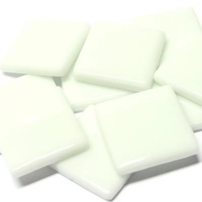 25 Mm Opal White Square P\u00e2te De Verre Recycled Glass Mosaic Tile Pieces - 20 Tiles - 25 Mm X... | Etsy (Global)