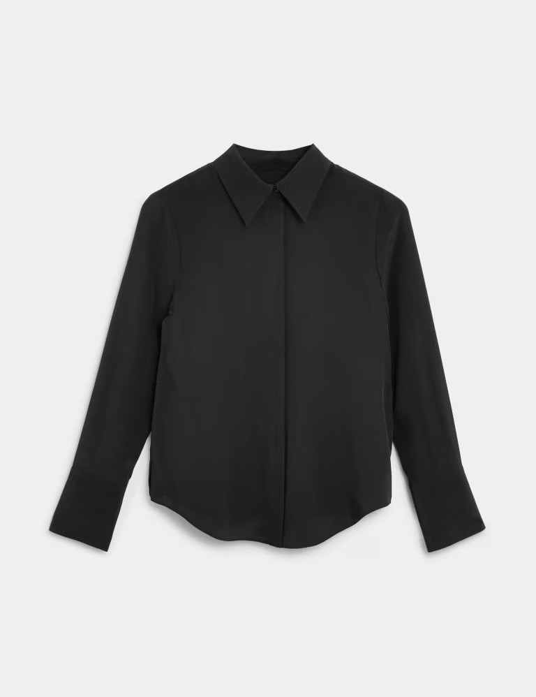 Pure Silk Long Sleeve Shirt | Marks & Spencer (UK)