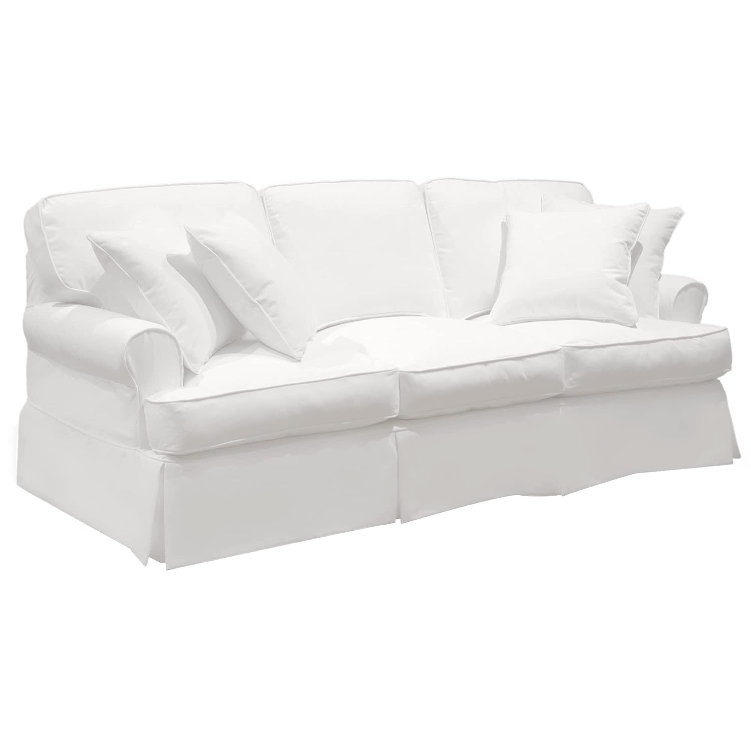 Sunset Trading Horizon Slipcovered Warm White Sofa, Small, | Amazon (US)