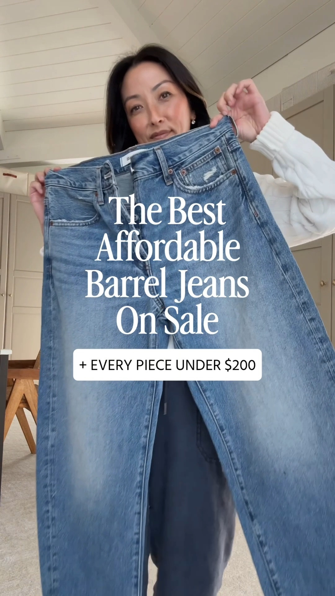 The best affordable barrels on sale! Petite length is great! Love the slight barrel. 

Quince sweater small
Madewell jeans petite 25
Everlane tank xs
J.crew loafers 5
Quince suede tote 
Electric pick earrings
Quince glasses

#LTKSaleAlert #LTKPetite #LTKOver40