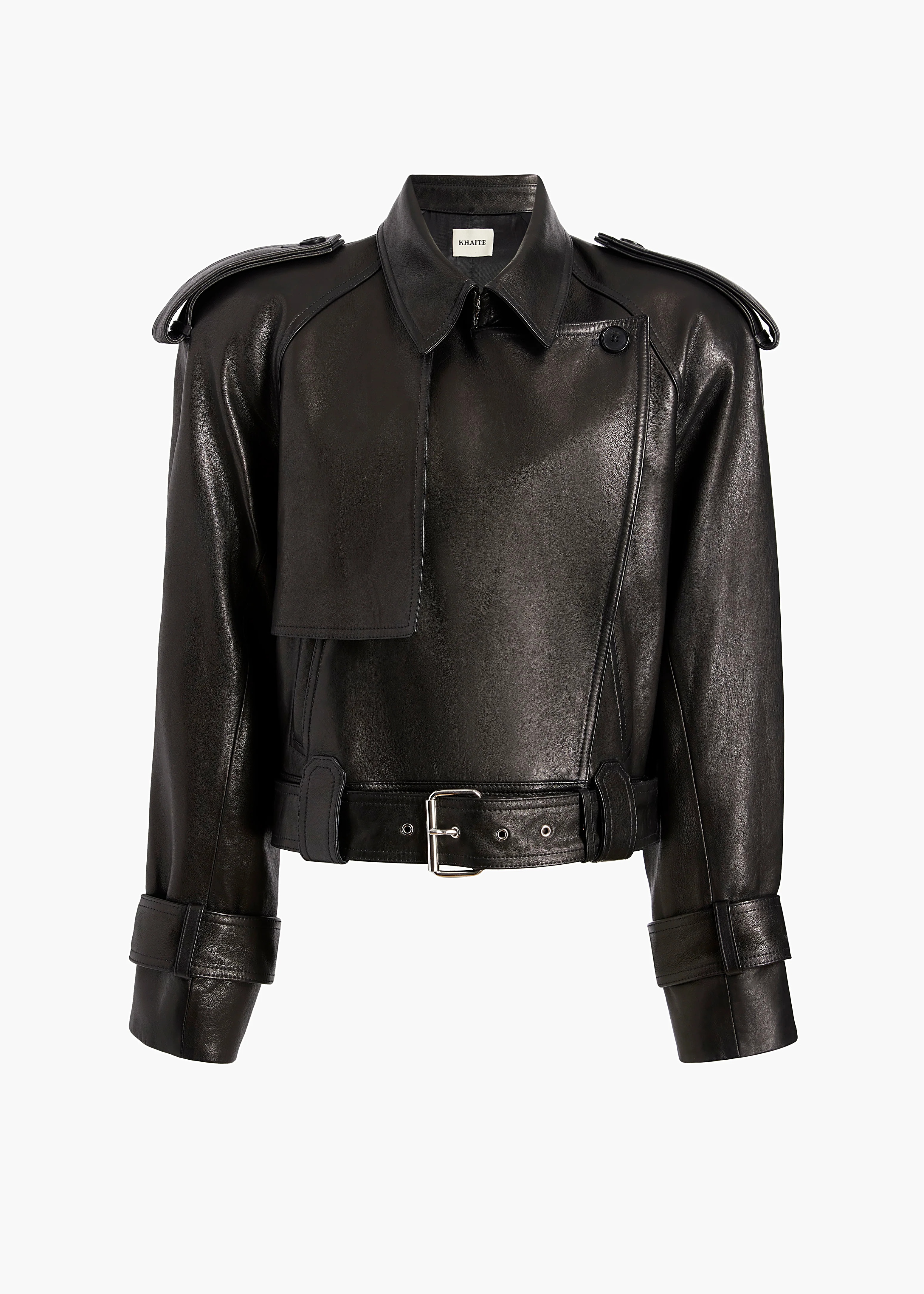 Hammond Jacket in Black Leather | Khaite