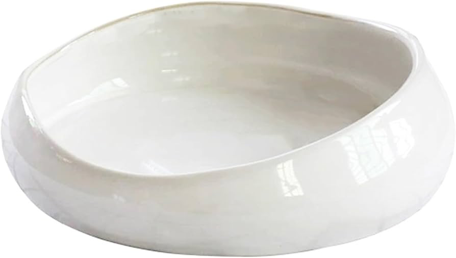 Decorative Bowl Free-Form Rim Glazed Ceramic Fruit Bowl for Kitchen Counter Ceramic Dining Room T... | Amazon (US)