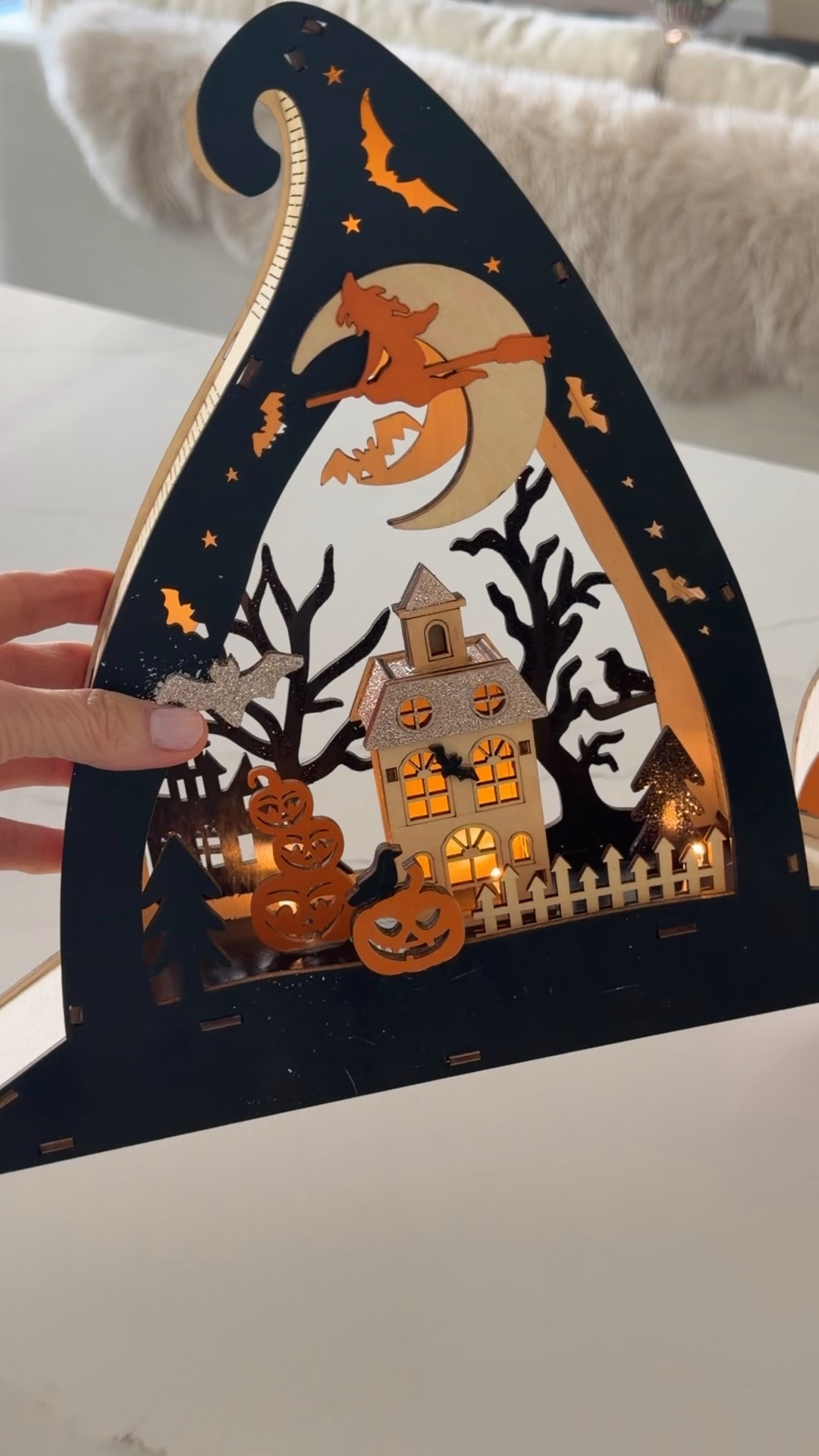Ghostly lighted mantel decor for Halloween

#LTKHome