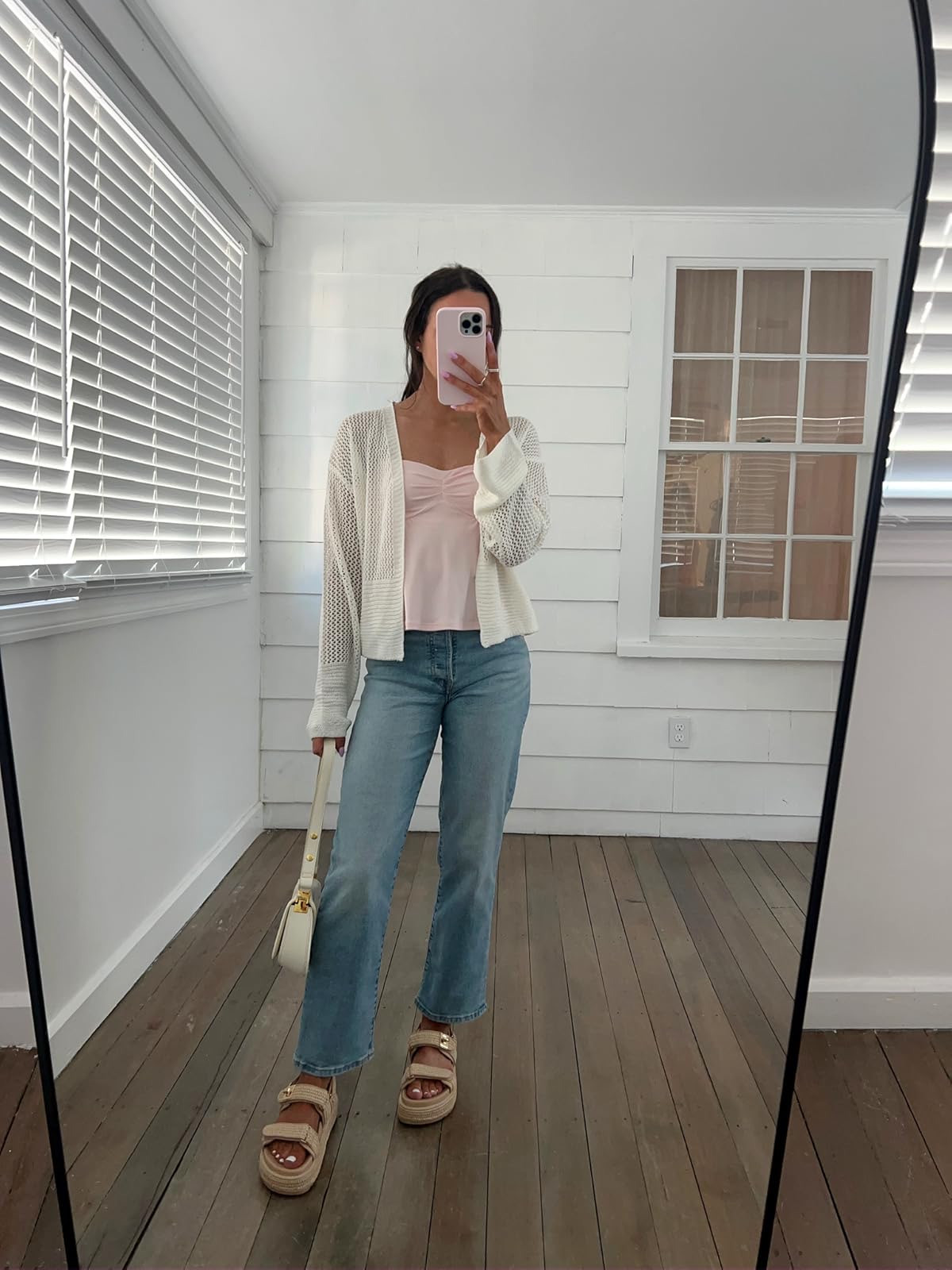 Outfit from today! top in XS, sandals true to size, cardigan in S, jeans true to size 

 #LTKSeasonal