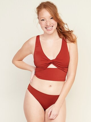 Textured-Rib Twist-Front Tankini Swim Top for Women | Old Navy (US)