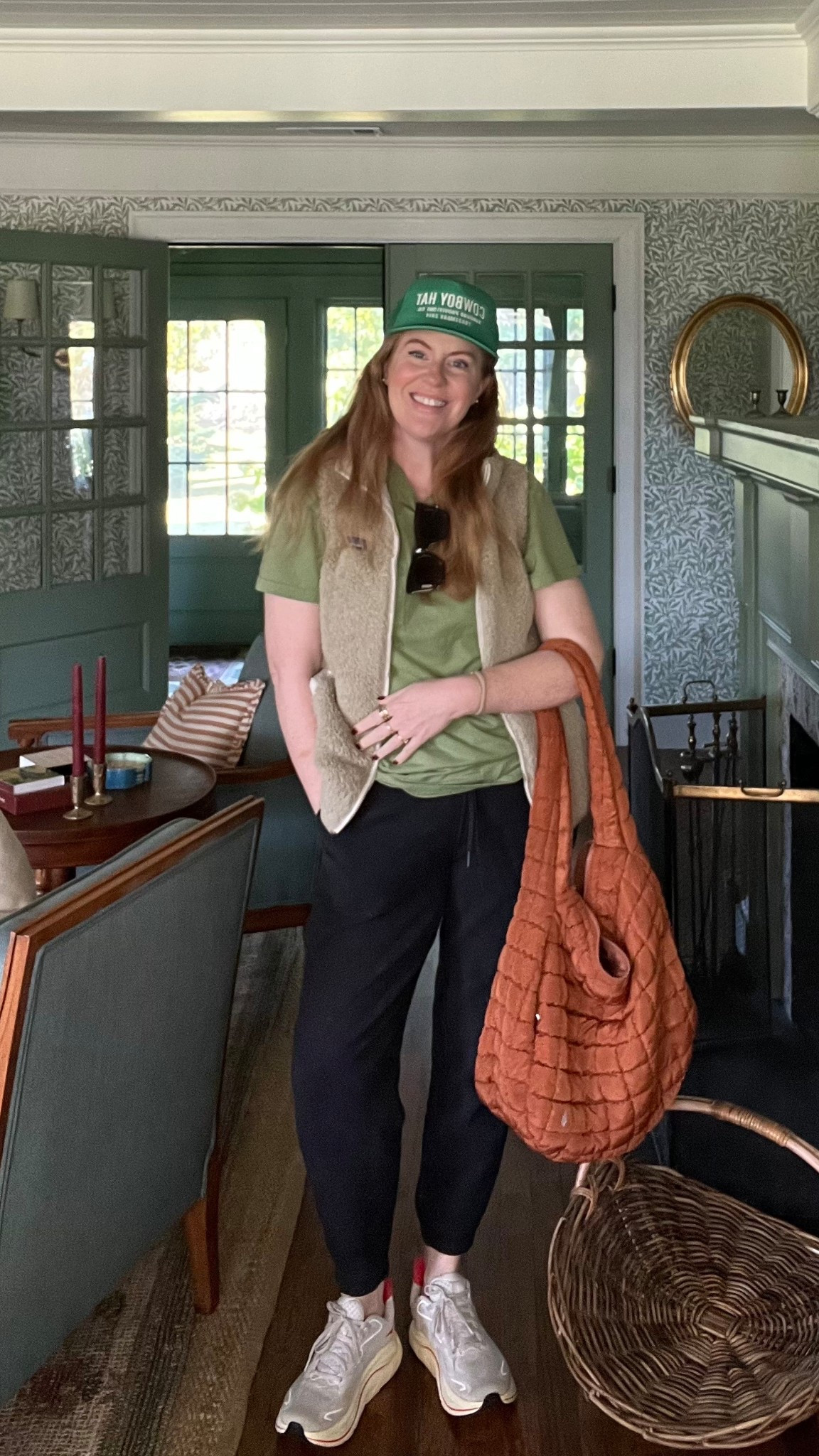 running errands fleece vest in large best joggers in medium cowboy hat free people tote hoka cliftonn

#LTKOver40 #LTKStyleTip #LTKMidsize