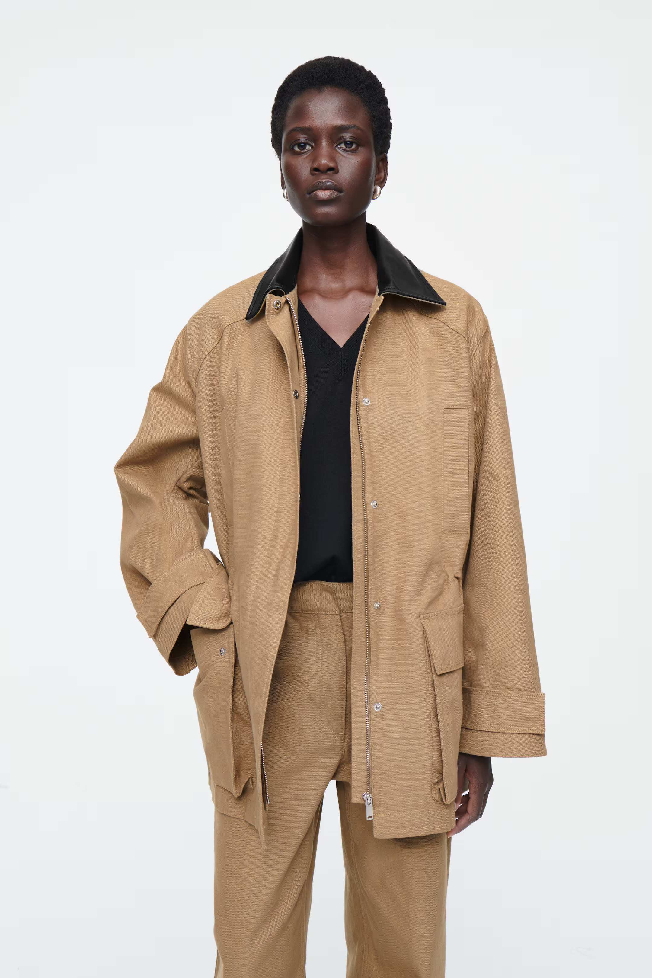 LEATHER-COLLAR FIELD JACKET | H&M (UK, MY, IN, SG, PH, TW, HK)