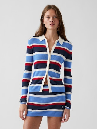 Gap \u00d7 Malbon Stripe Polo Cardigan | Gap (US)