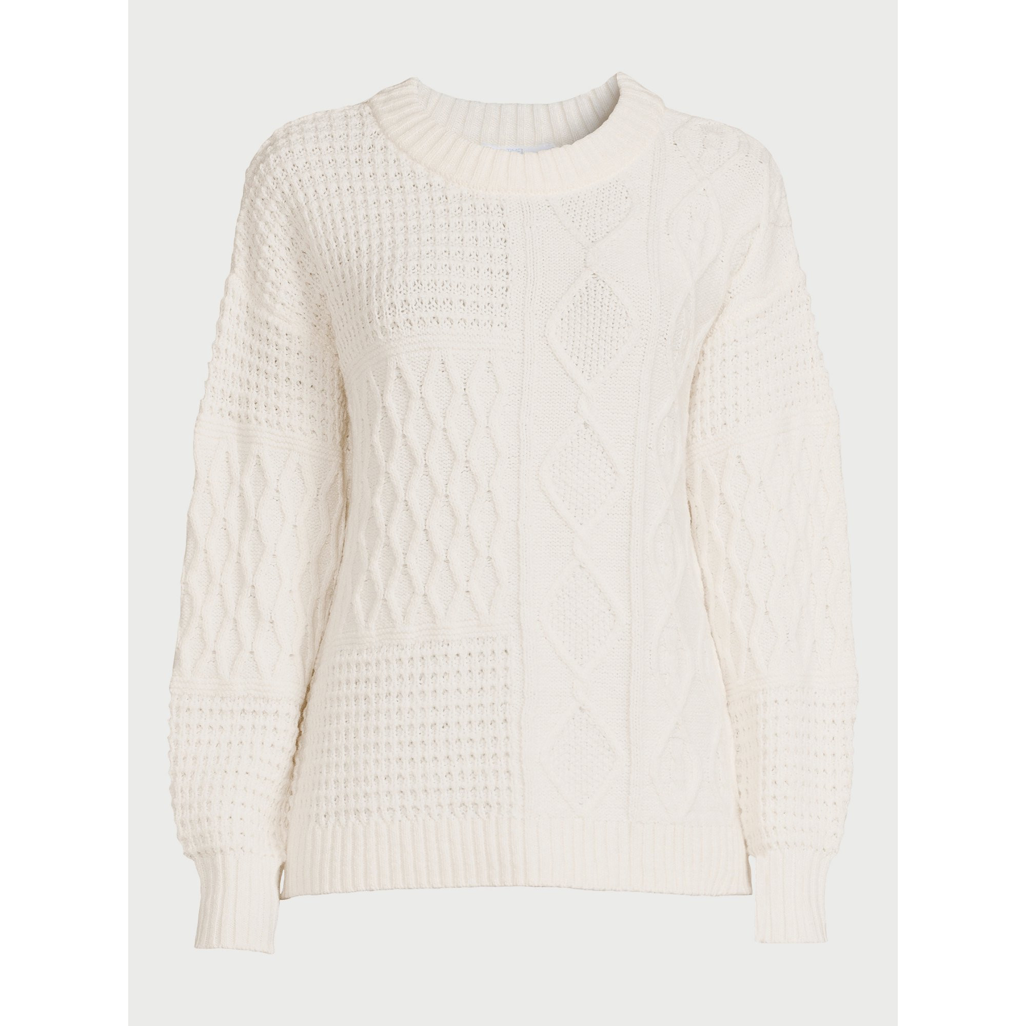 Time and Tru Women's Mixed Stitch Sweater, Midweight, Sizes XS-XXXL | Walmart (US)