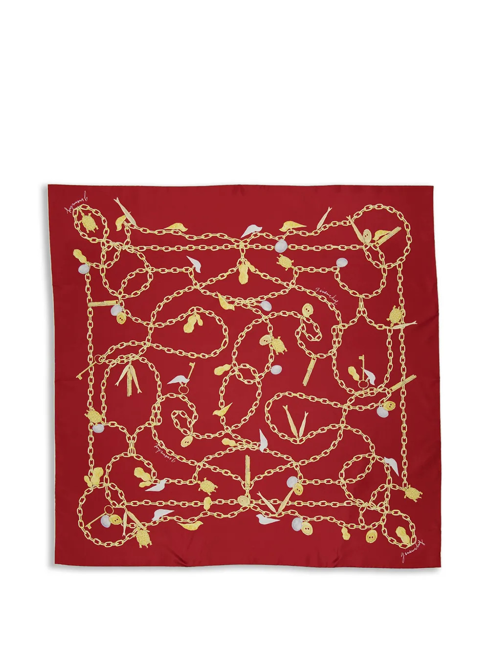 Givenchy chain-print silk scarf - Red | Farfetch Global