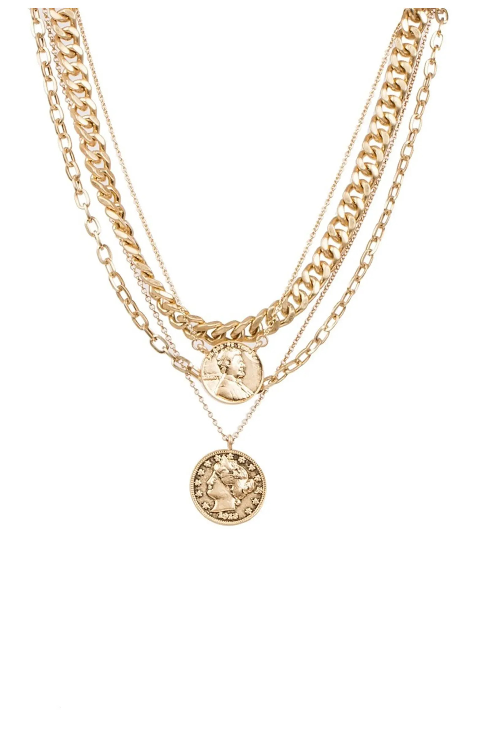 Sikka Layered Coin Pendant Necklace | Nordstrom Rack