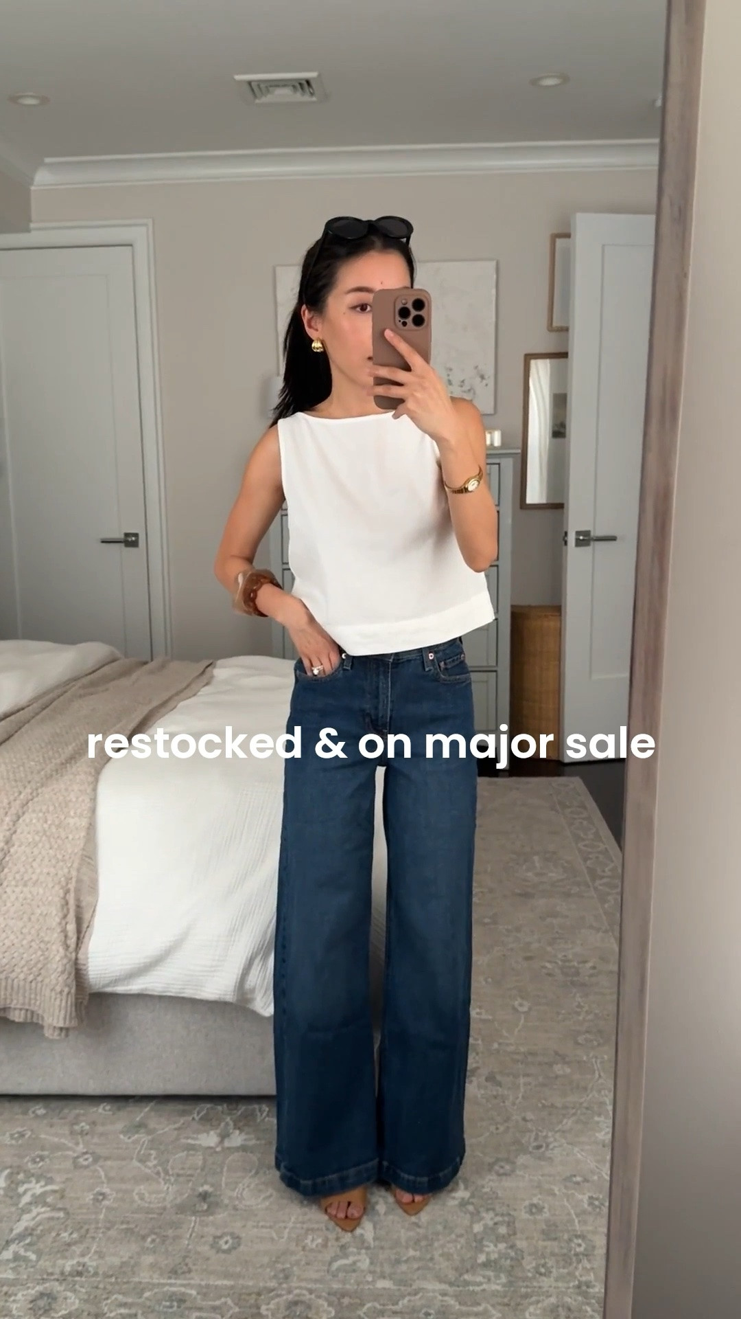 Marjor flash sale! Sizing below:
• XXs regular crop shell. I also tried petite and prefer the regular 
• Gap stride jeans in 24 petite full length (with heels)
If you are petite and don’t like heels , I also get 24 *regular* in the ankle length Stride jeans linked under similar and wear those with flats or sneakers!
• sandal heels sz 5, love these very sleek

Petite friendly wide leg jeans, easy mom outfit, closet staples

#LTKPetite #LTKSaleAlert