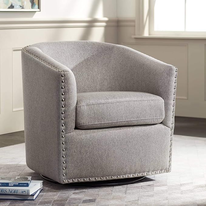 Fullerton II Light Gray Swivel Accent Chair - Studio 55D | Amazon (US)