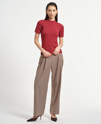 Women's Mock Neck Short Sleeve Sweater | Macy's