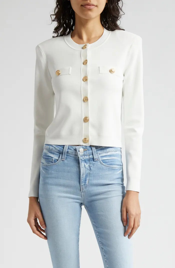 L'AGENCE Toulouse Crewneck Cardigan | Nordstrom | Nordstrom