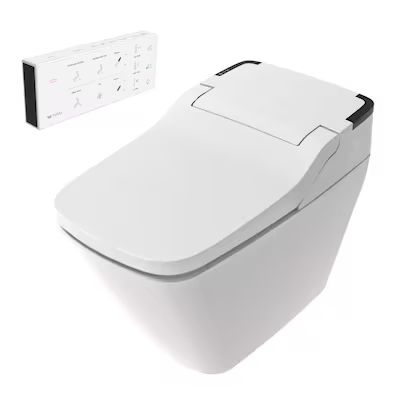 VOVO STYLEMENT One Piece Bidet Toilet UV-A LED White Dual Flush Square Standard Height Smart Toil... | Lowe's